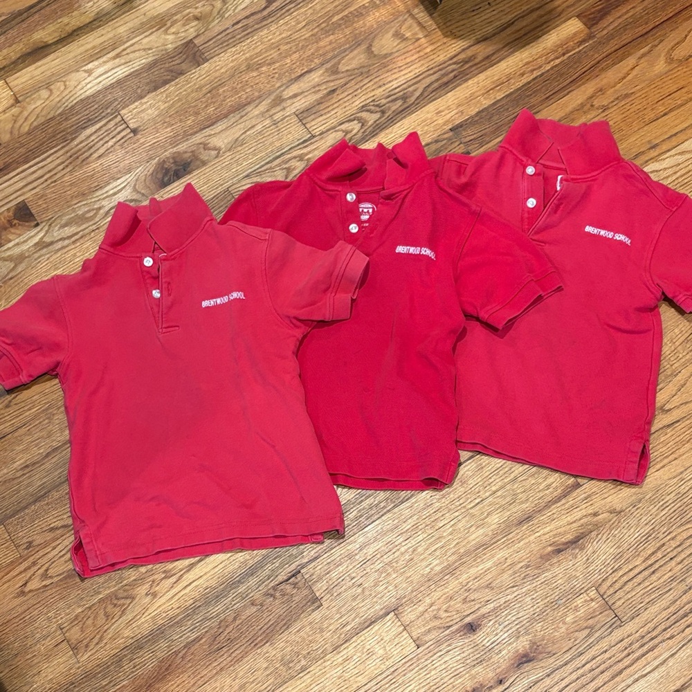 Red Kids Polo Shirts x3